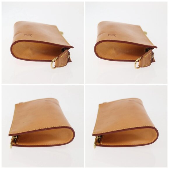 LOUIS VUITTON Nomad Leather Bucket PM Pouch Beige LV Auth 141449 - Picture 16 of 16